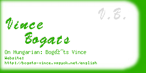 vince bogats business card